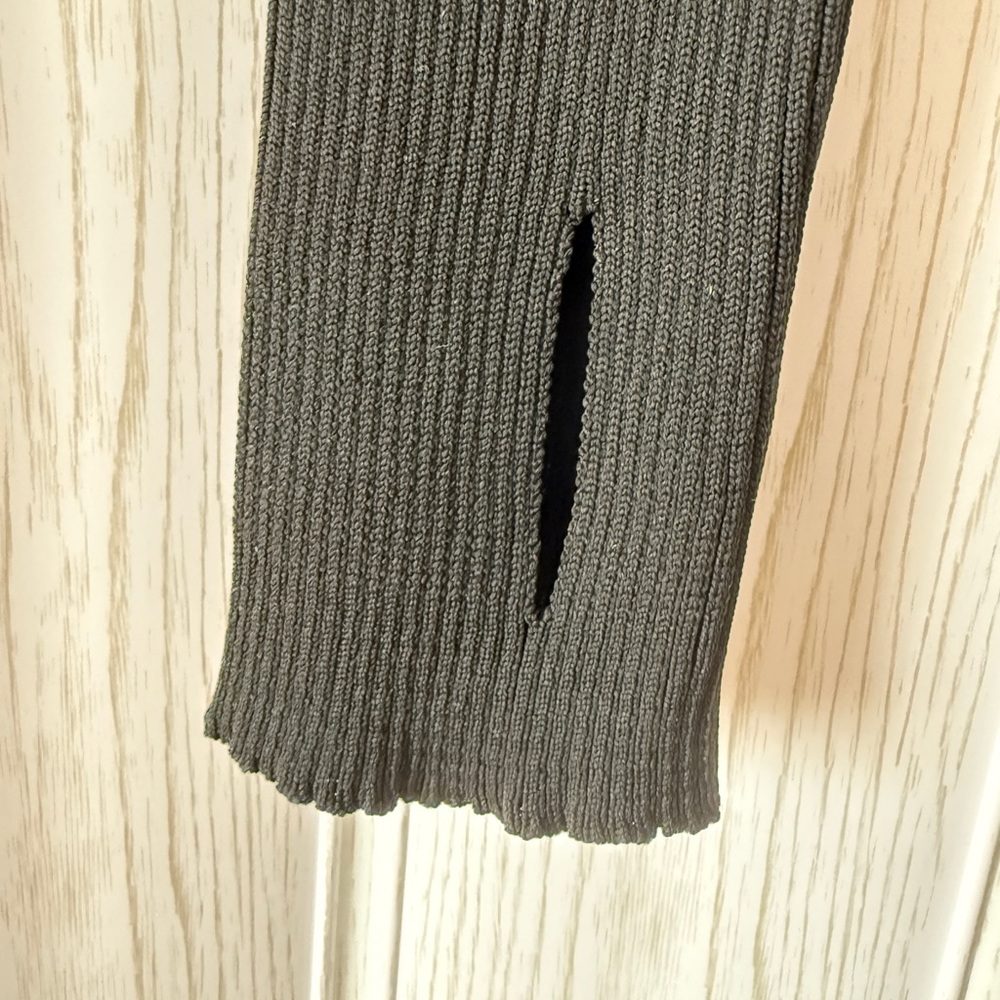 Black Bodycon Long Sleeve Midi Dress S Minimalist Chic Fitted Elegant Y2K - Picture 5 of 5